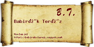 Babirák Teréz névjegykártya
